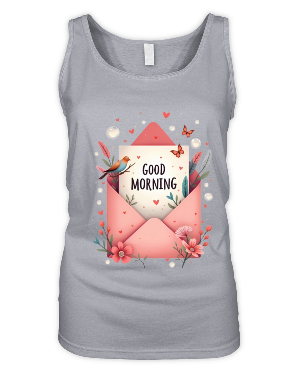 Good Morning Floral Envelope Organic Women's Tank Top