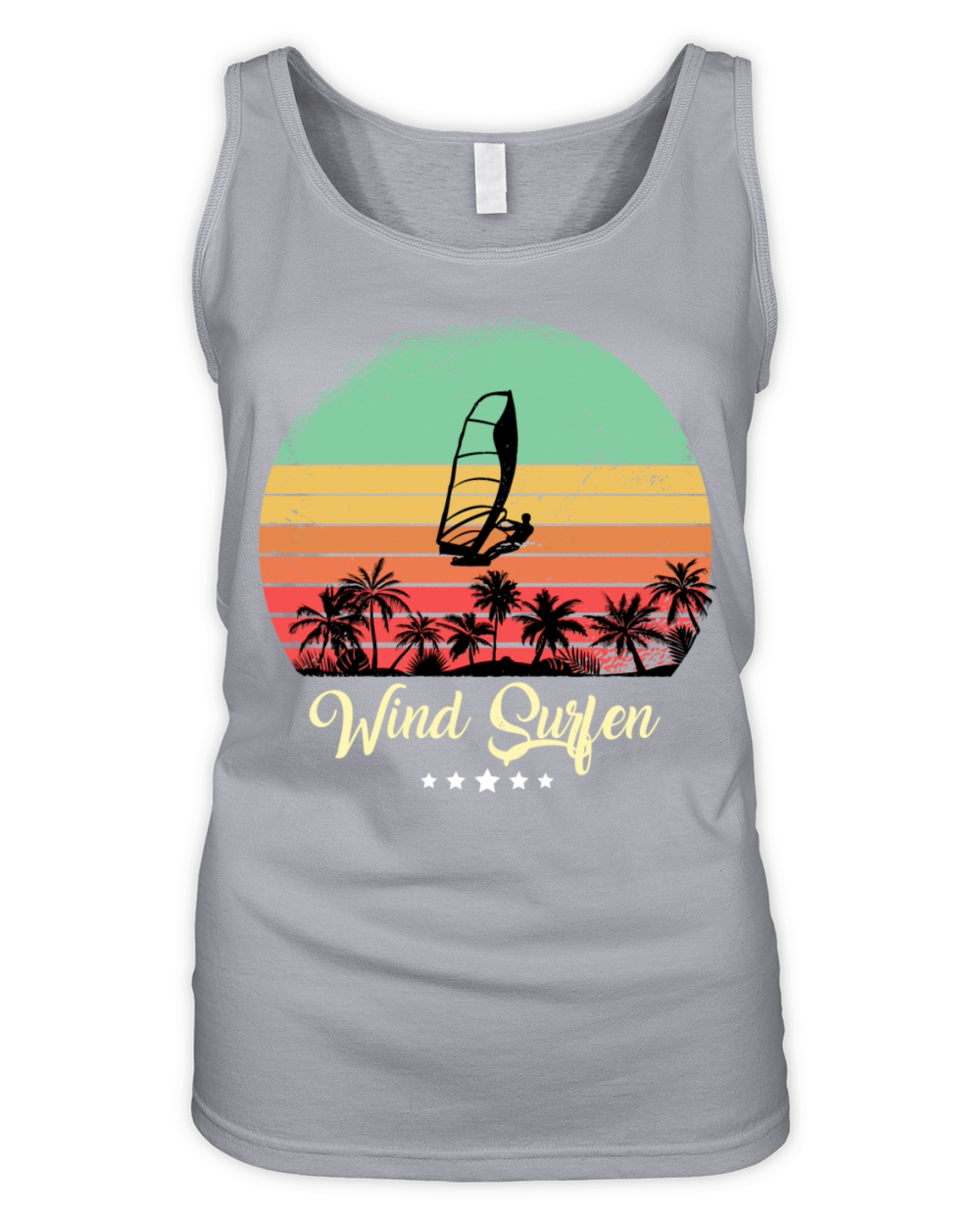 Wind Surfing Vintage Retro Sunset Sport Organic Women's Tank Top