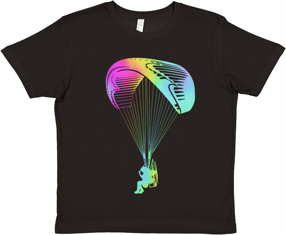 Retro Rainbow Paramotoring Paramotor Pilot Premium Kids Crewneck T-shirt