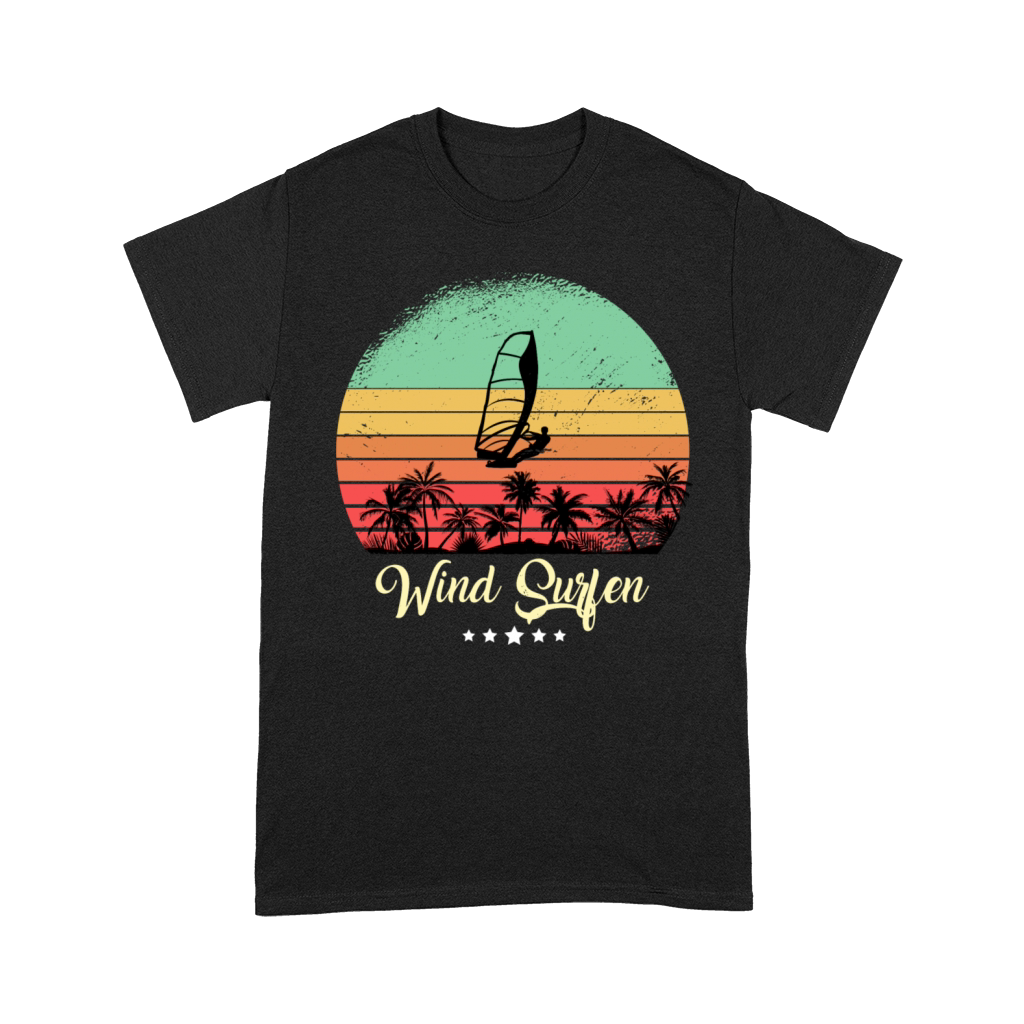 Wind Surfing Vintage Retro Sunset Sport Premium T-shirt