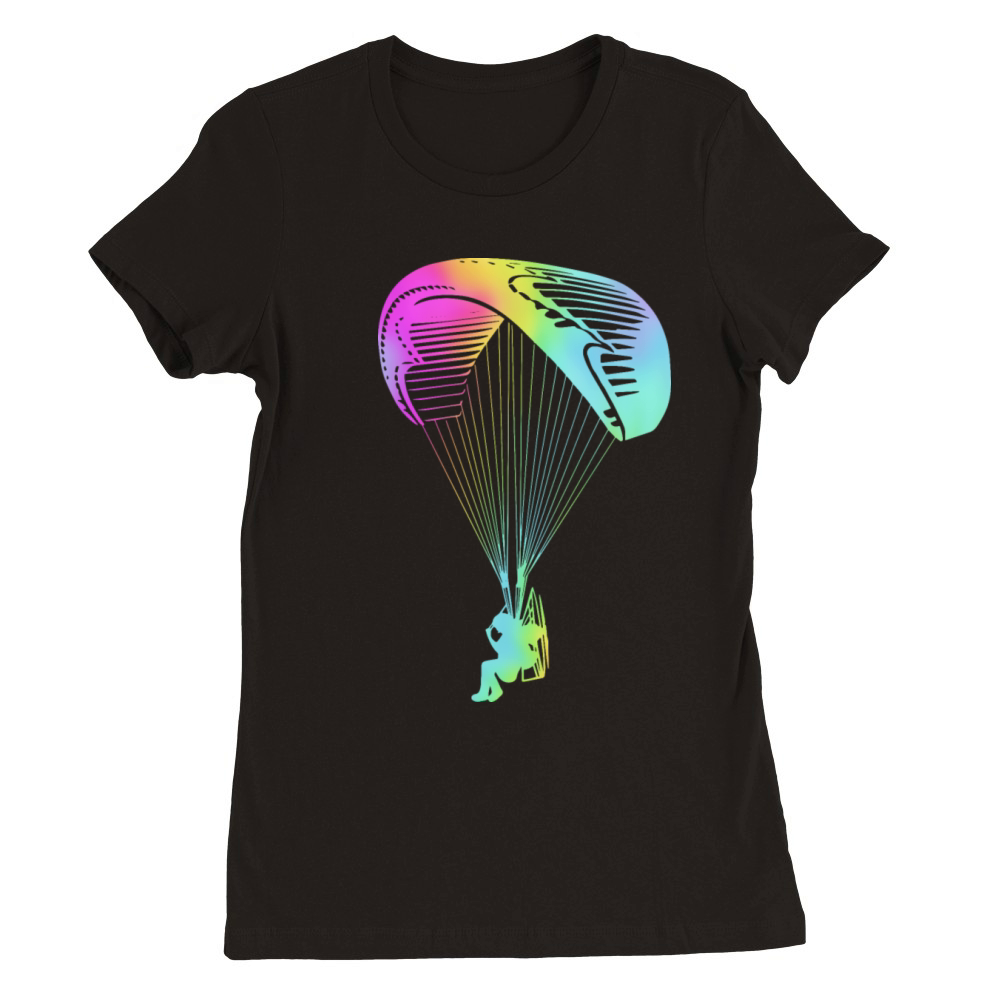 Retro Rainbow Paramotoring Paramotor Pilot Premium Womens Crewneck T-shirt