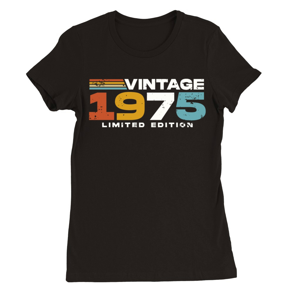 Vintage 1975 born Retro 50th birthday Premium Womens Crewneck T-shirt