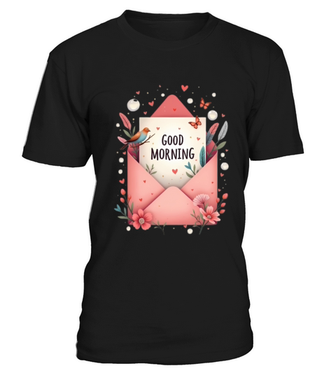 Good Morning Floral Envelope T-Shirt Unisex