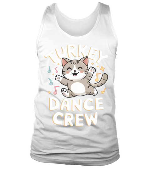 Funny Cat and Turkey Dance in Vintage Style Tank Top Unisex