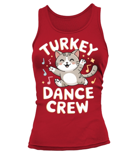 Funny Cat and Turkey Dance in Vintage Style Tank top Woman