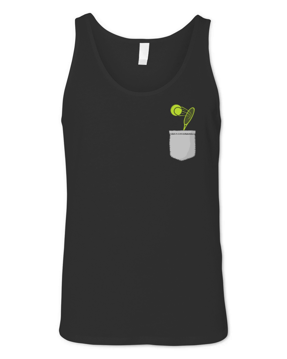 Funny Tennis Player Racket Pocket Unisex Jersey Tank