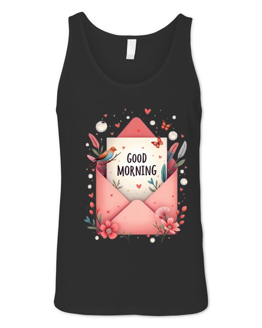 Good Morning Floral Envelope Unisex Jersey Tank