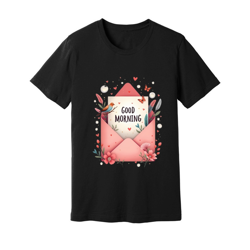 Good Morning Floral Envelope Unisex Jersey Tee