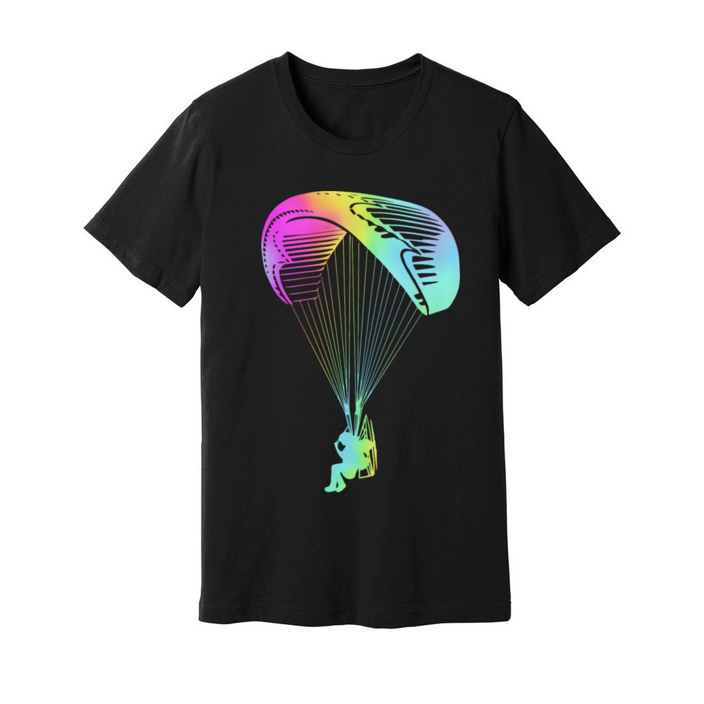 Retro Rainbow Paramotoring Paramotor Pilot Unisex Jersey Tee