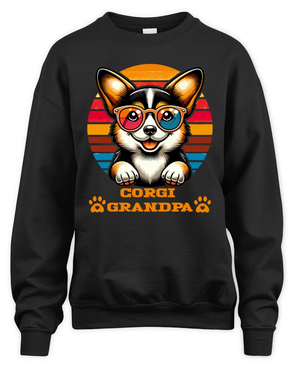 Corgi Grandpa Retro Corgi Dog Lover Design Unisex Premium Crewneck Sweatshirt
