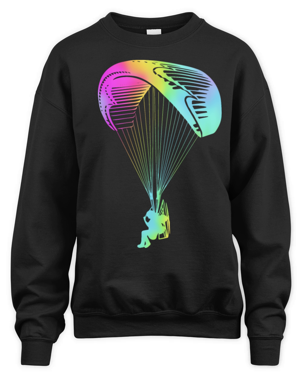 Retro Rainbow Paramotoring Paramotor Pilot Unisex Premium Crewneck Sweatshirt