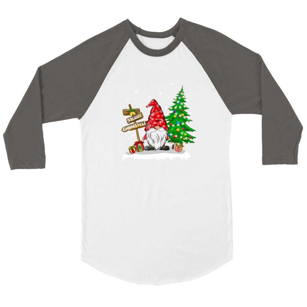 Merry Christmas Gnome Family Christmas Unisex ¾ sleeve Raglan T-shirt
