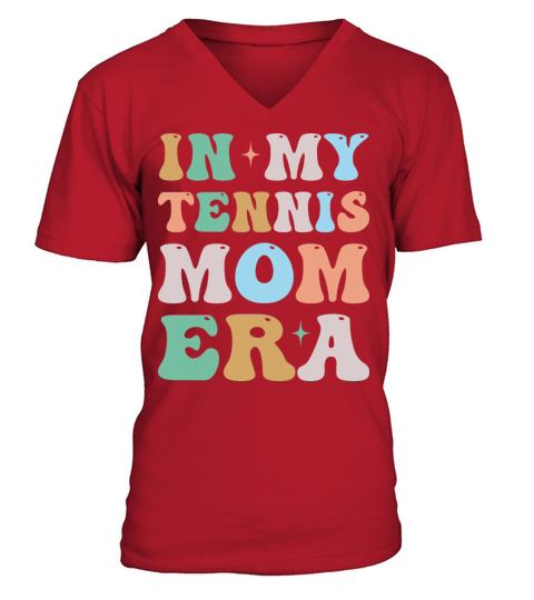 In My Tennis Mom Era Groovy Retro V-Neck T-shirt