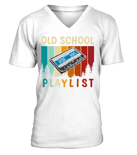 Music Cassette Themed Rock V-Neck T-shirt