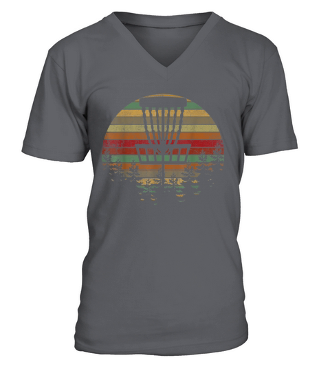 Retro Vintage Disc Golf Frolf Flying Disc Sport V-Neck T-shirt