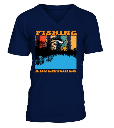 Vintage Fishing Adventures V-Neck T-shirt