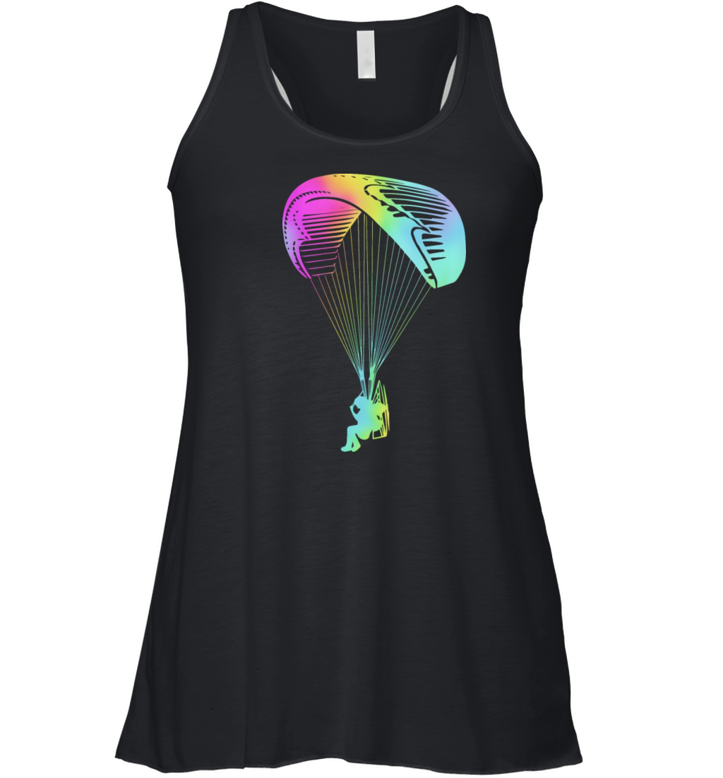 Retro Rainbow Paramotoring Paramotor Pilot Women's Flowy Tank Top
