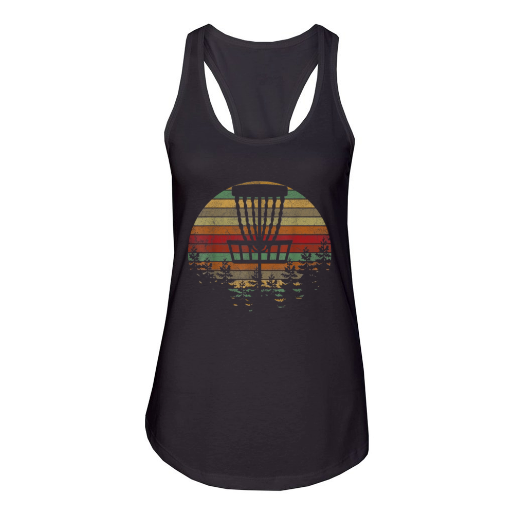 Retro Vintage Disc Golf Frolf Flying Disc Sport Women's Racerback Tank