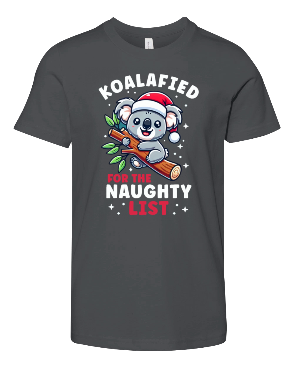 Koala Christmas List Koalified For the Naughty Youth Unisex Jersey Tee