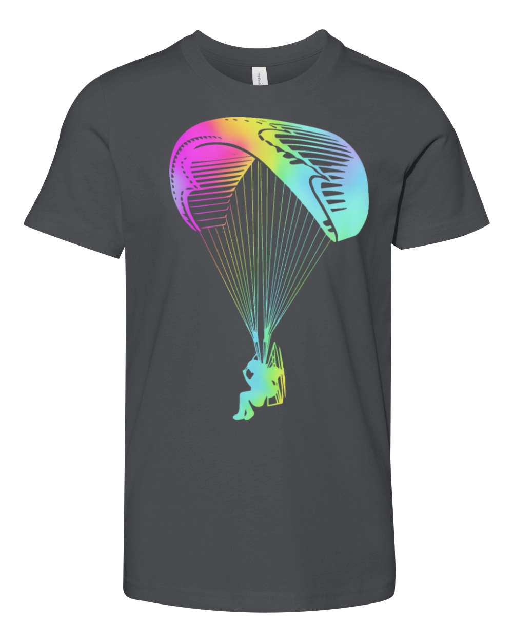 Retro Rainbow Paramotoring Paramotor Pilot Youth Unisex Jersey Tee