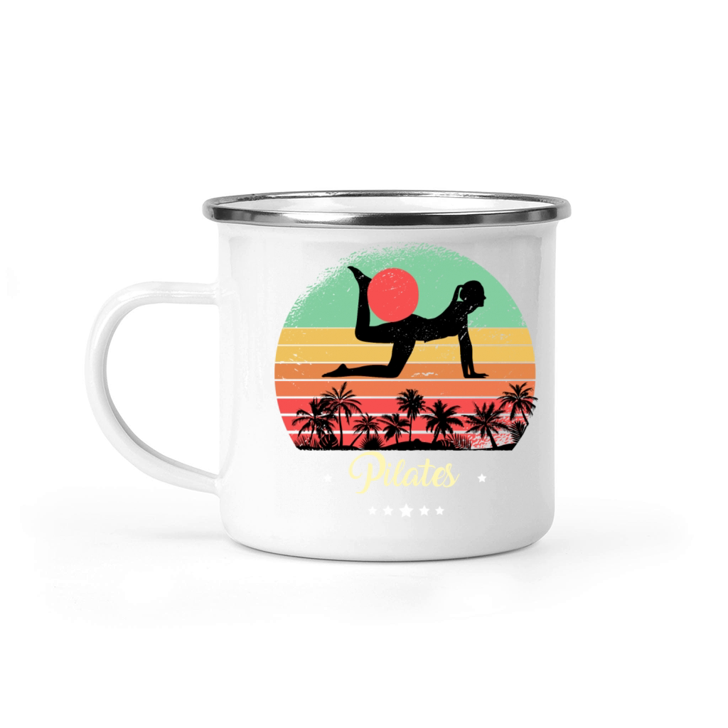 Pilates Yoga Vintage Retro Sunset Sport Camping Mug