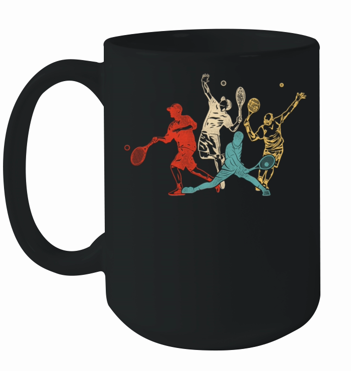 Funny Tennis Player Racket Retro Ceramic Mug