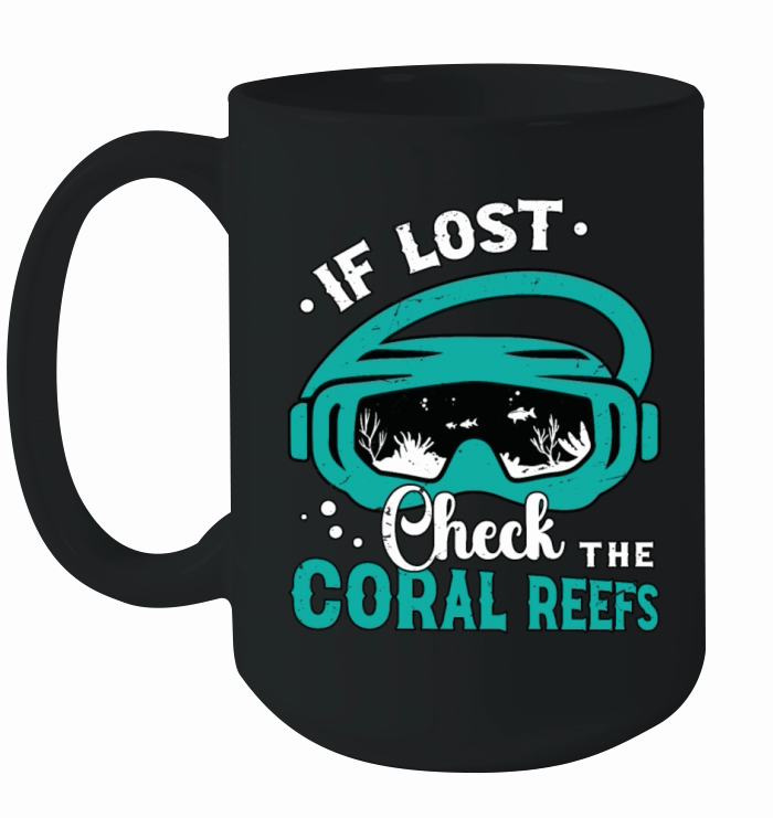 Snorkeling If Lost Check The Coral Reefs Swimmer Ceramic Mug