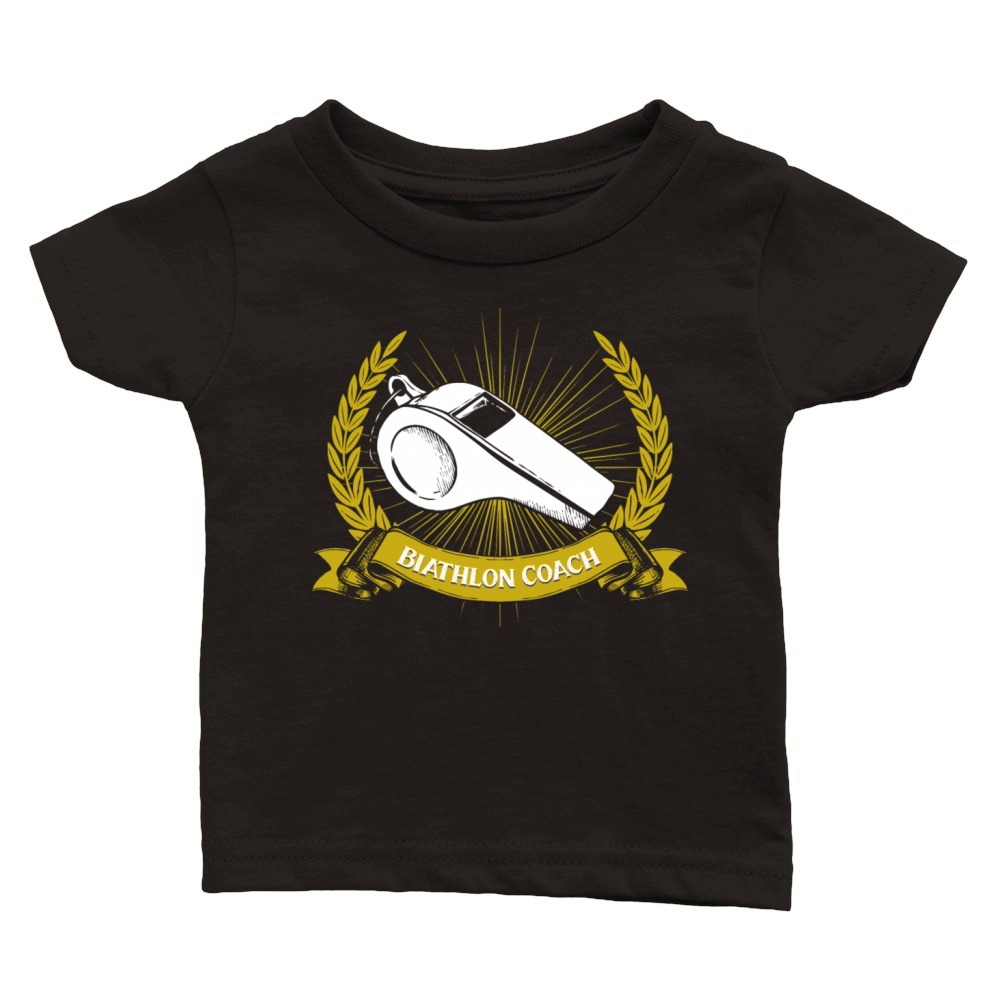 Biathlon Coach Biathlete Funny Winter Sports Humor Classic Baby Crewneck T-shirt