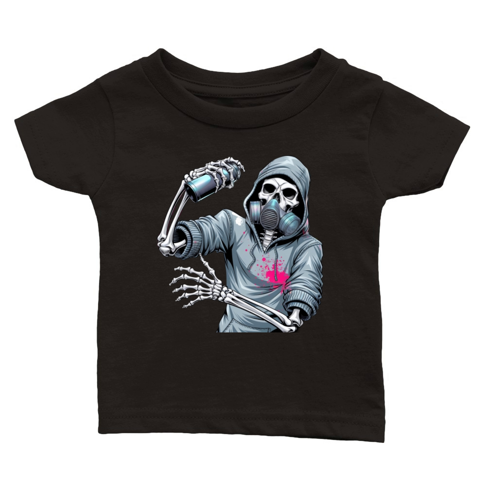 Skeleton Paint Grafiiti Cool Trend T-shirt Classic Baby Crewneck T-shirt