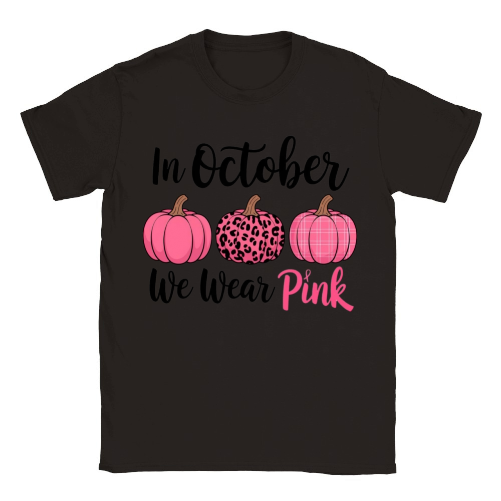 In October We Wear Pink Pumpkins Classic Kids Crewneck T-shirt