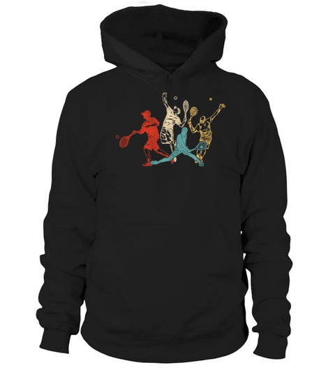 Funny Tennis Player Racket Retro Hoodie Unisex