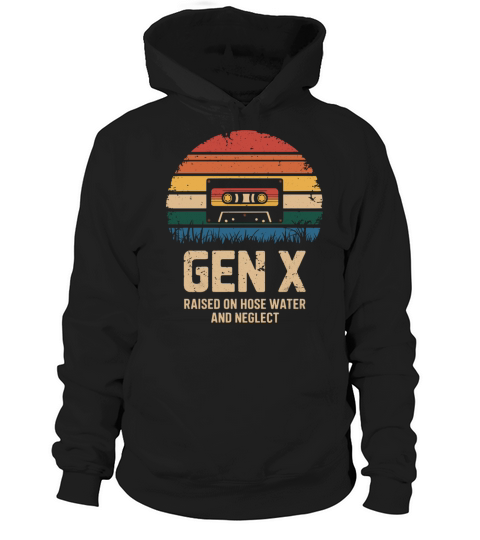 Gen X Raised on Hose Water Retro Vintage Cassette Hoodie Unisex