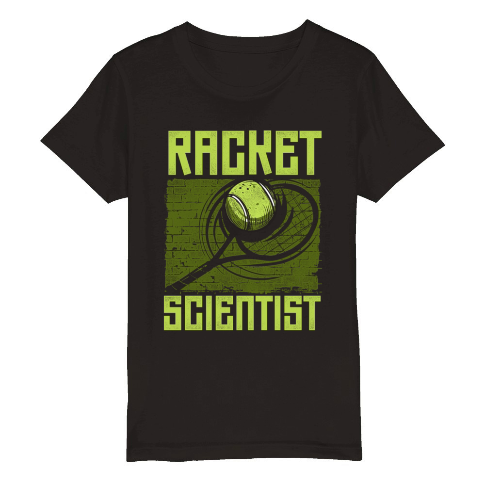 Funny Tennis Player Racket Pun Organic Kids Crewneck T-shirt
