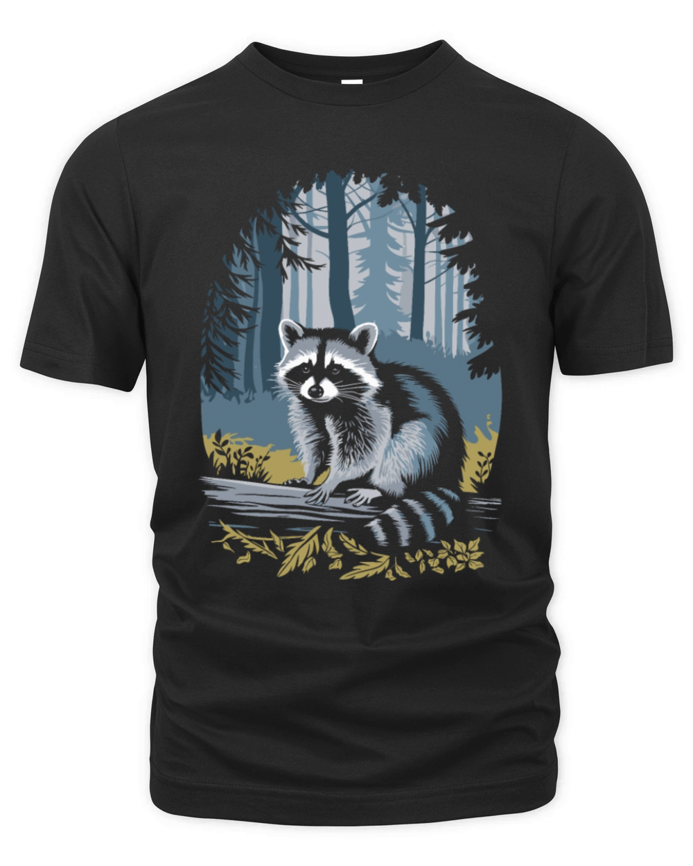 Cottagecore Forest Raccoon Serenity Organic Unisex T-shirt