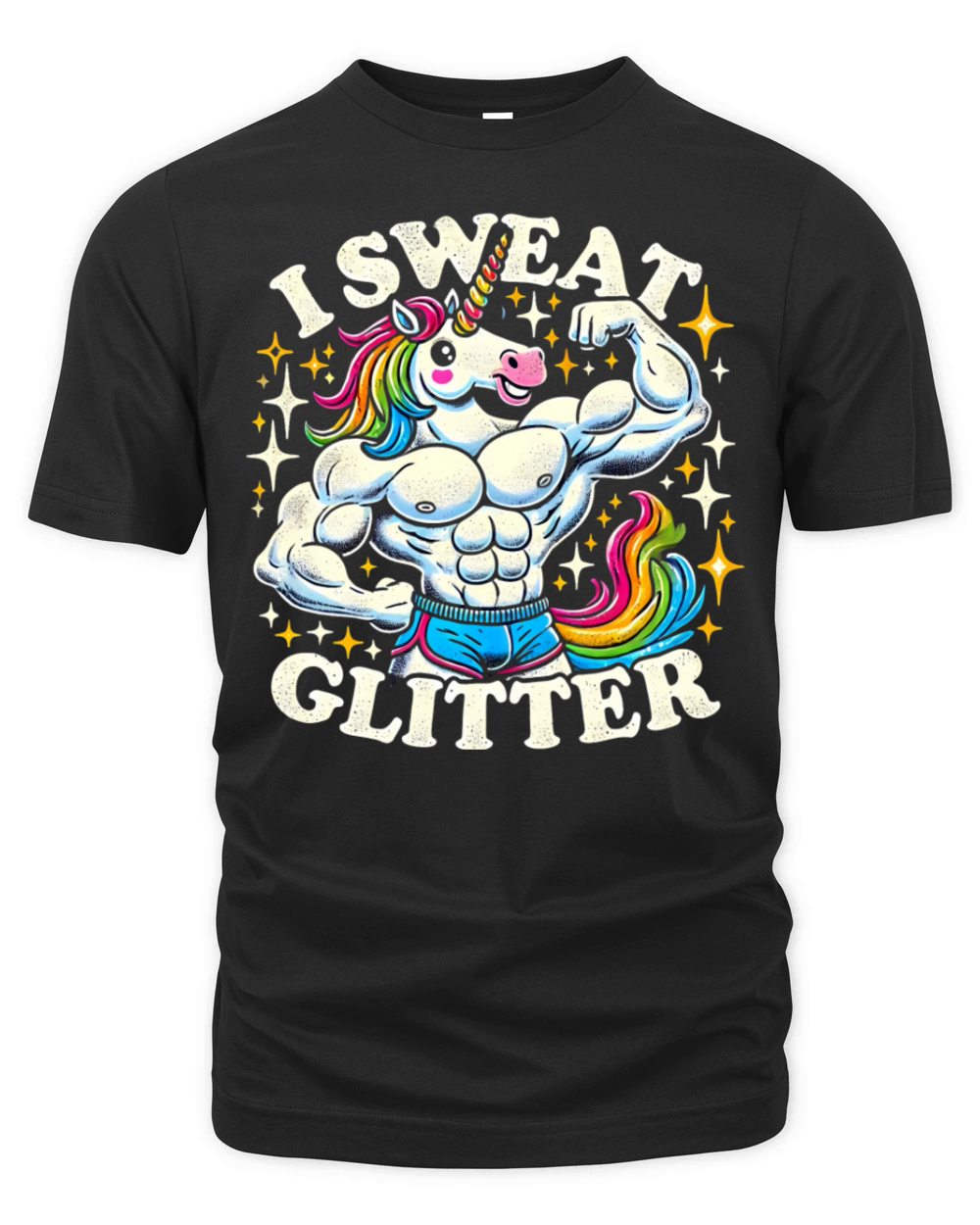 I Sweat Glitter - Funny Gym Shirts Organic Unisex T-shirt