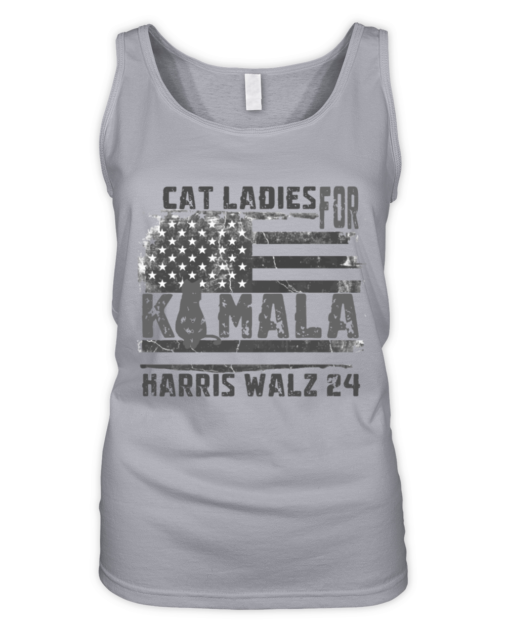 cat ladies for kamala harris walz vintage usa flag Organic Women's Tank Top