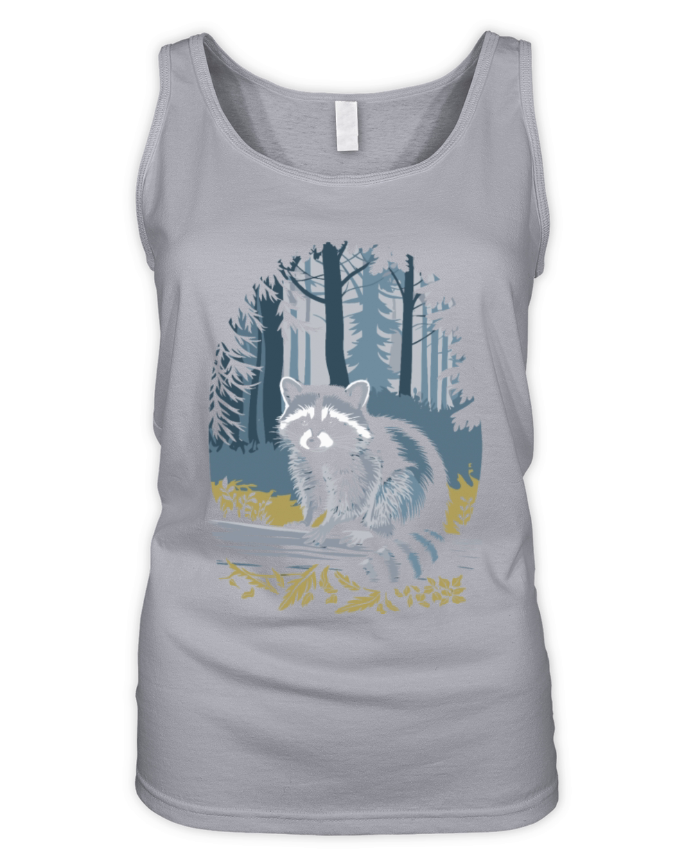 Cottagecore Forest Raccoon Serenity Organic Women's Tank Top