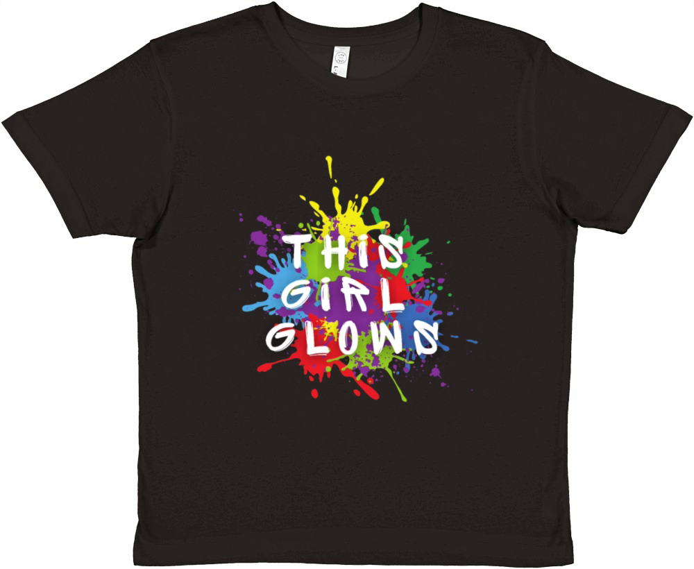 This Girl Glows For Kids Tie Dye Bright Colors Premium Kids Crewneck T-shirt