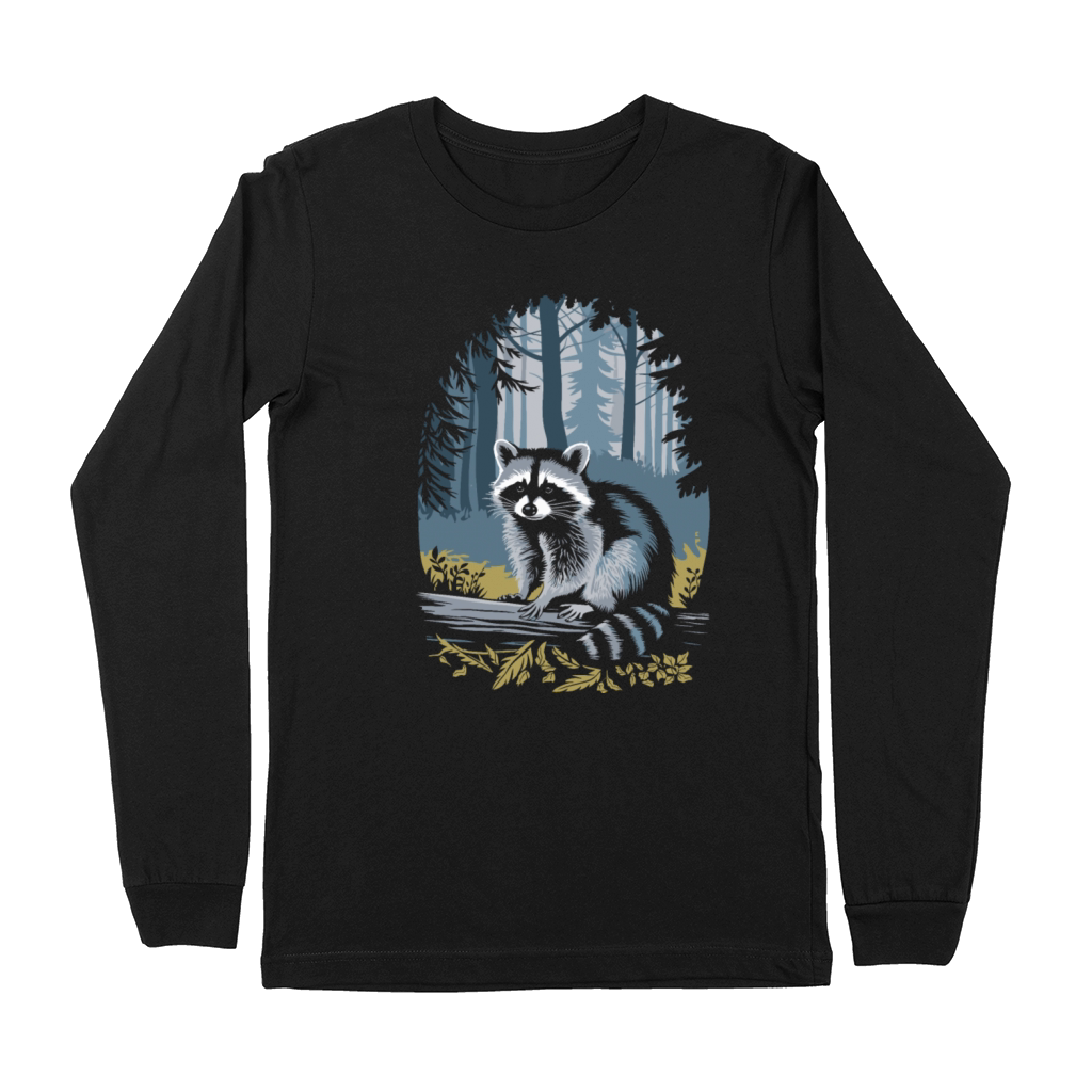 Cottagecore Forest Raccoon Serenity Premium Long Sleeve