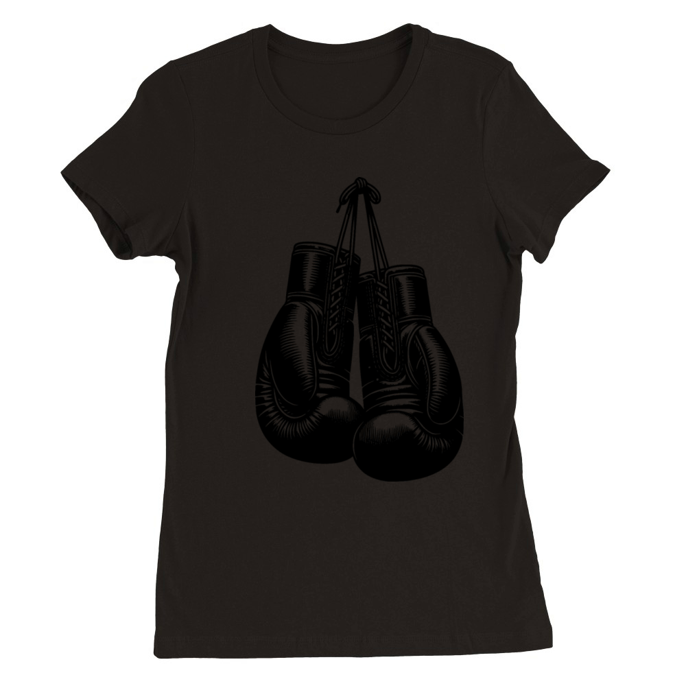 Classic Boxing Gloves In Vintage Boxer Style Premium Womens Crewneck T-shirt