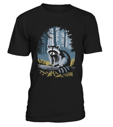 Cottagecore Forest Raccoon Serenity T-Shirt Unisex