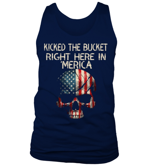 American Skull with Flag Texture Spoon Dropped Tank Top Unisex