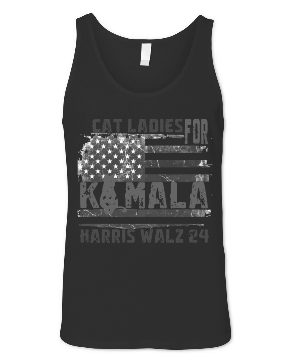 cat ladies for kamala harris walz vintage usa flag Unisex Jersey Tank