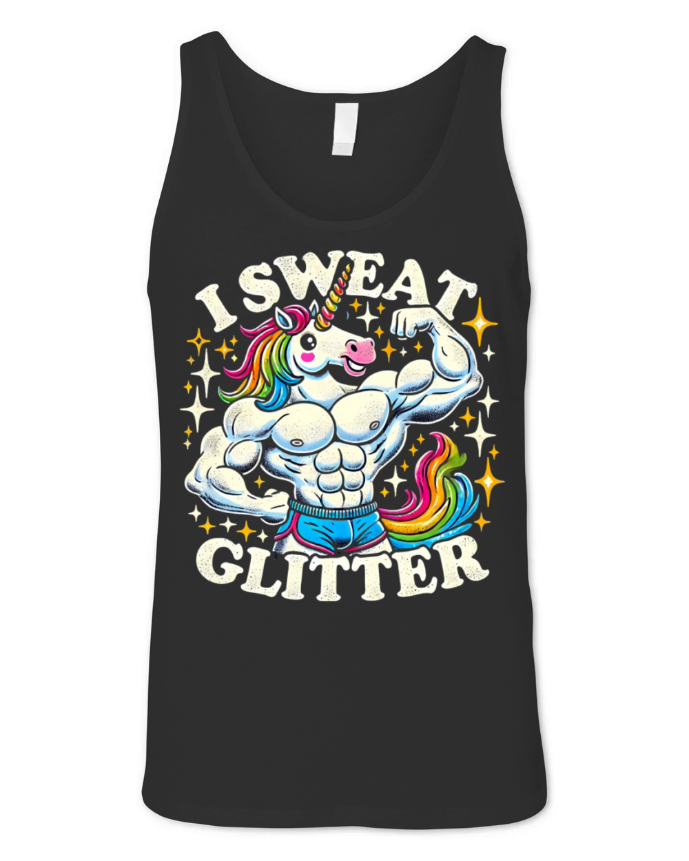 I Sweat Glitter - Funny Gym Shirts Unisex Jersey Tank