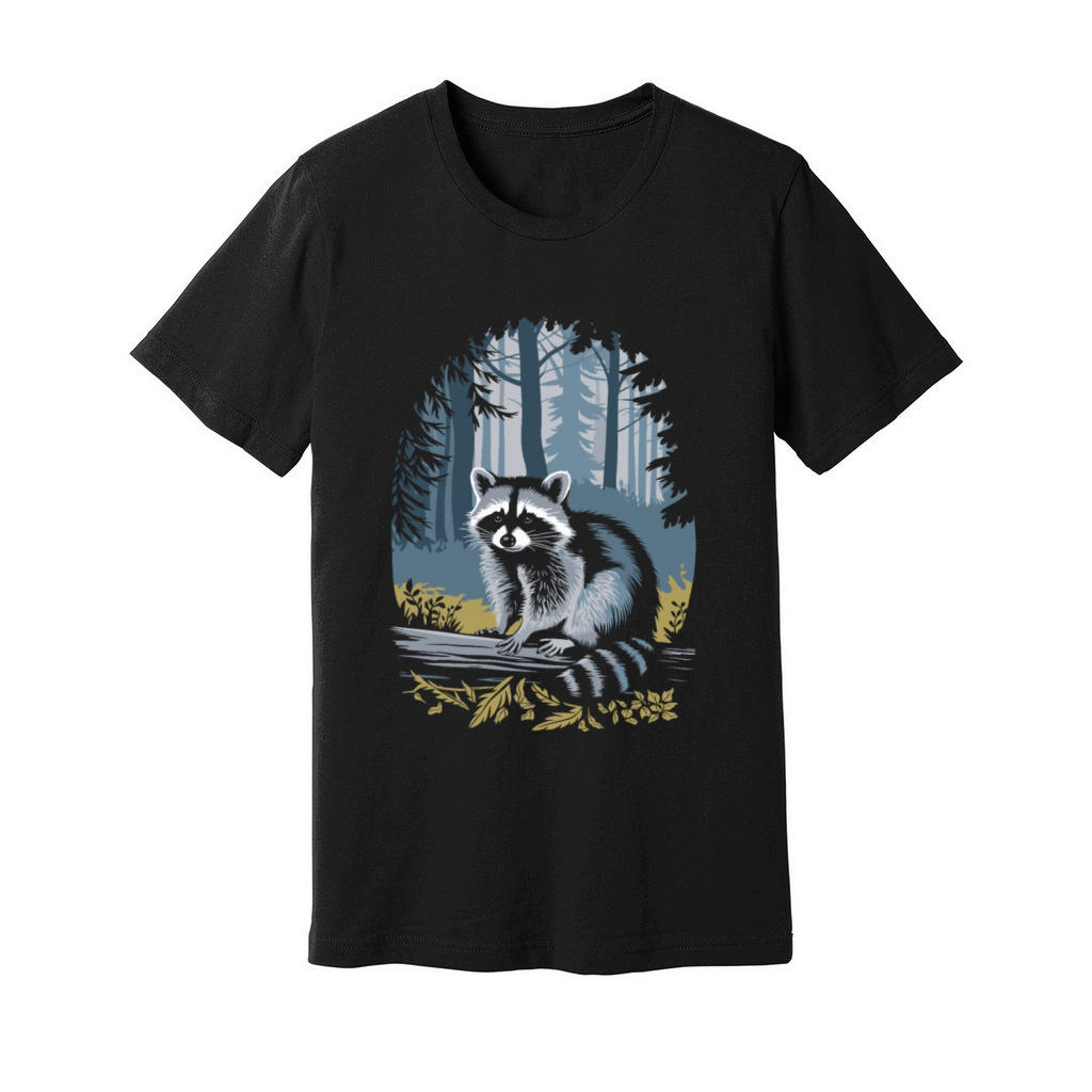Cottagecore Forest Raccoon Serenity Unisex Jersey Tee