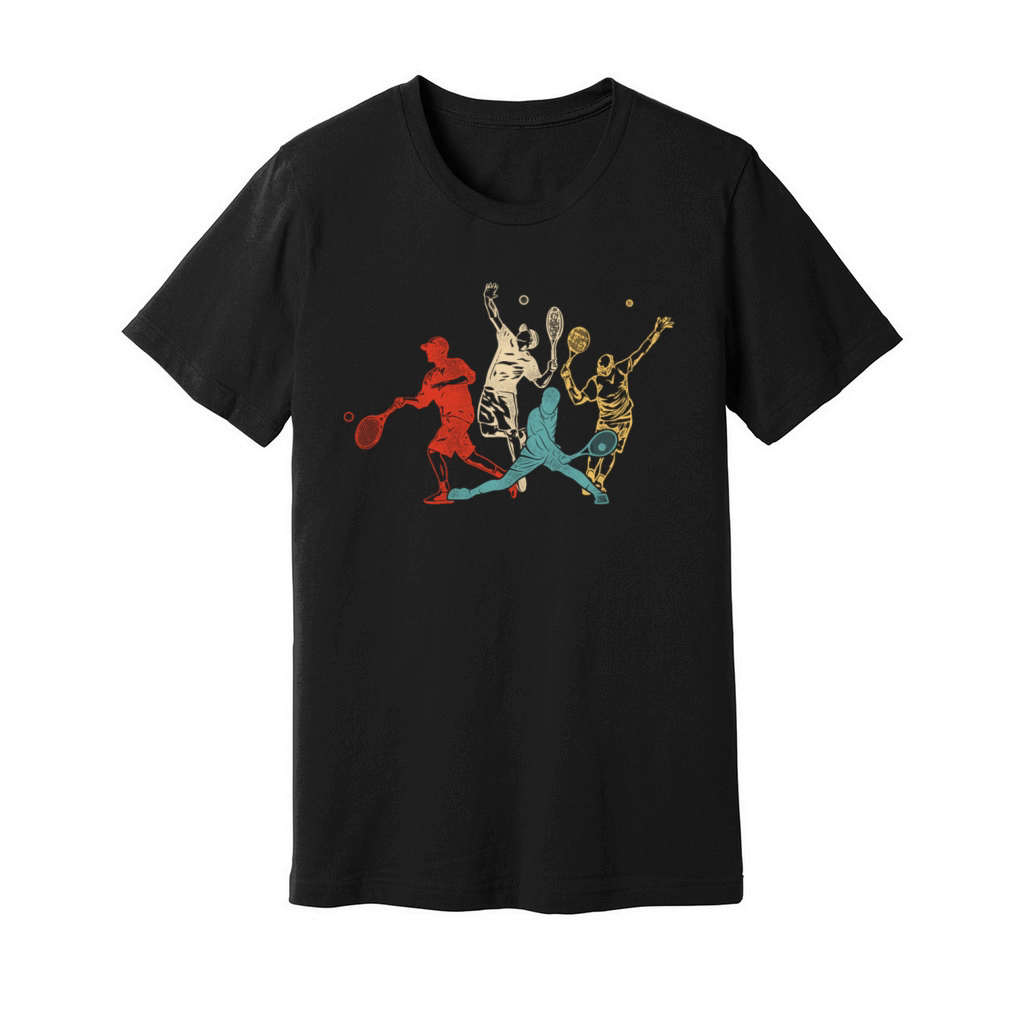 Funny Tennis Player Racket Retro Unisex Jersey Tee