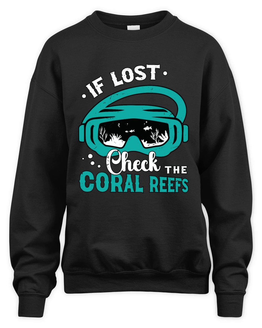 Snorkeling If Lost Check The Coral Reefs Swimmer Unisex Premium Crewneck Sweatshirt