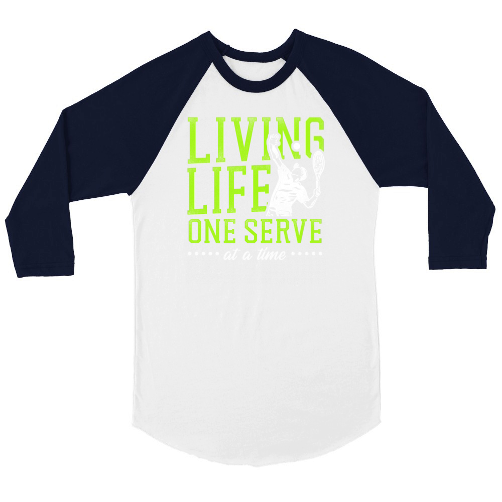 Funny Tennis Player Racket Living Unisex ¾ sleeve Raglan T-shirt