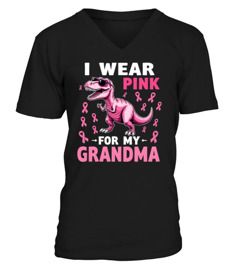 Breast Cancer Pink Awareness Design V-Neck T-shirt