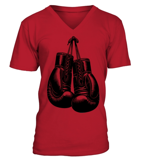 Classic Boxing Gloves In Vintage Boxer Style V-Neck T-shirt